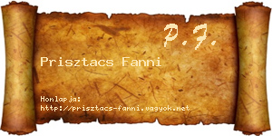 Prisztacs Fanni névjegykártya